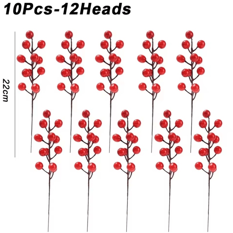 Christmas Artificial Berries Fake Holly Berry Bouquet For Holiday Decor 6