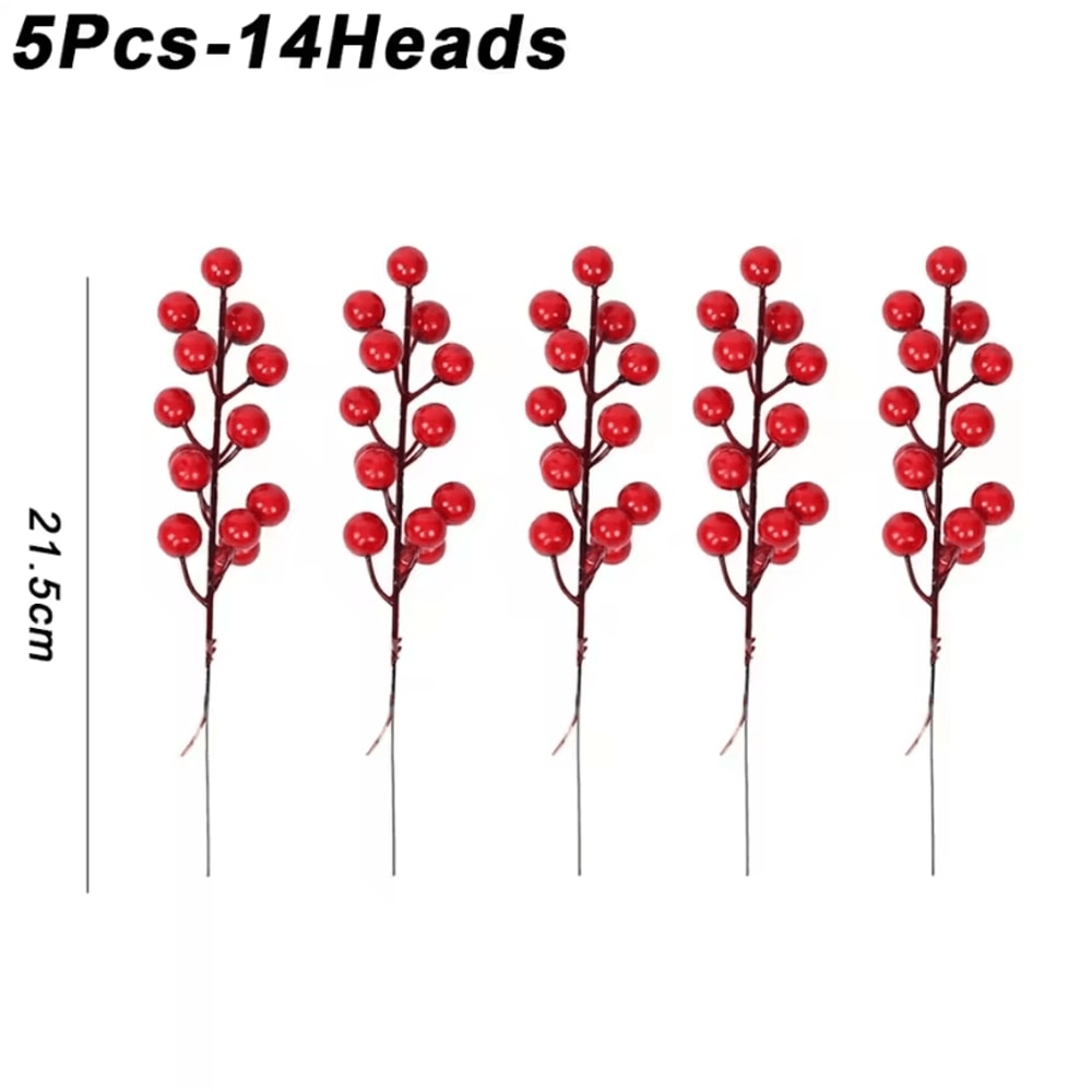 Christmas Artificial Berries Fake Holly Berry Bouquet For Holiday Decor 9