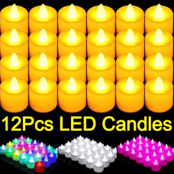 led flameless candles – colorful battery operated tealight set for parties & home decor