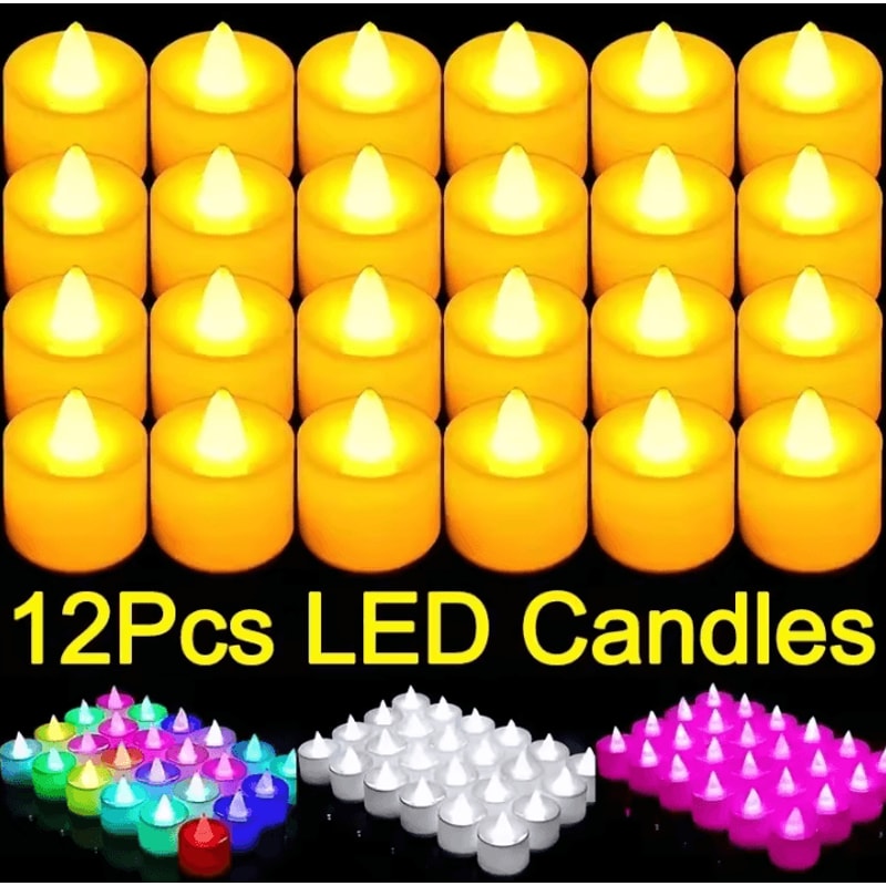 LED Flameless Candles Colorful Battery Operated Tealight Set For Parties Home Decor 0