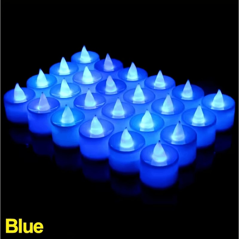 LED Flameless Candles Colorful Battery Operated Tealight Set For Parties Home Decor 8