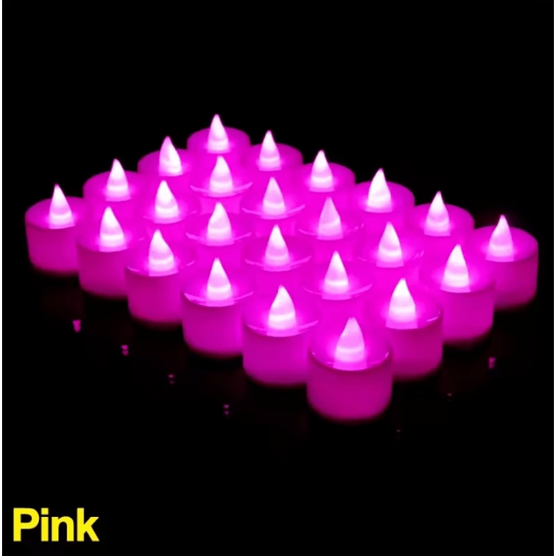 LED Flameless Candles Colorful Battery Operated Tealight Set For Parties Home Decor 10