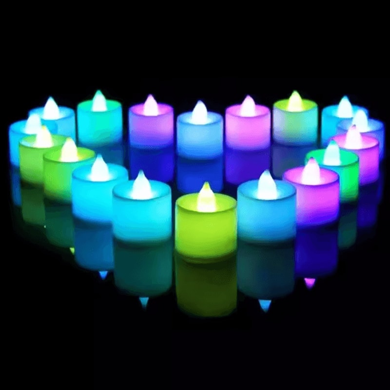 LED Flameless Candles Colorful Battery Operated Tealight Set For Parties Home Decor 3