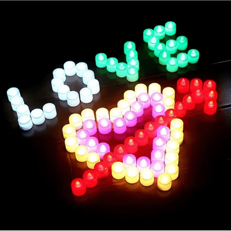 LED Flameless Candles Colorful Battery Operated Tealight Set For Parties Home Decor 4