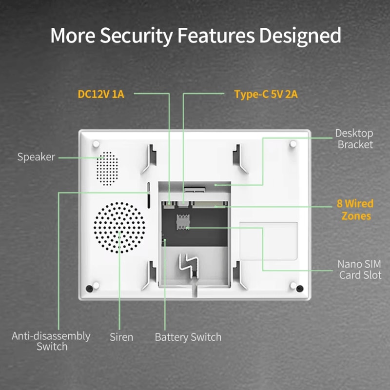 Smart Home Alarm System 7 Inches Wireless WiFi And 4G Security Protection Kit 2