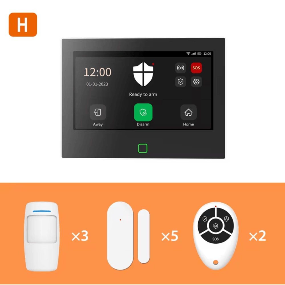 Smart Home Alarm System 7 Inches Wireless WiFi And 4G Security Protection Kit 9
