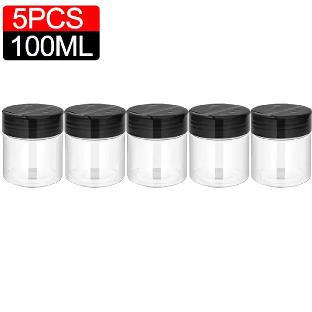 Clear Spice Bottles Set Plastic Seasoning Jars For Salt Pepper And BBQ Spices 8