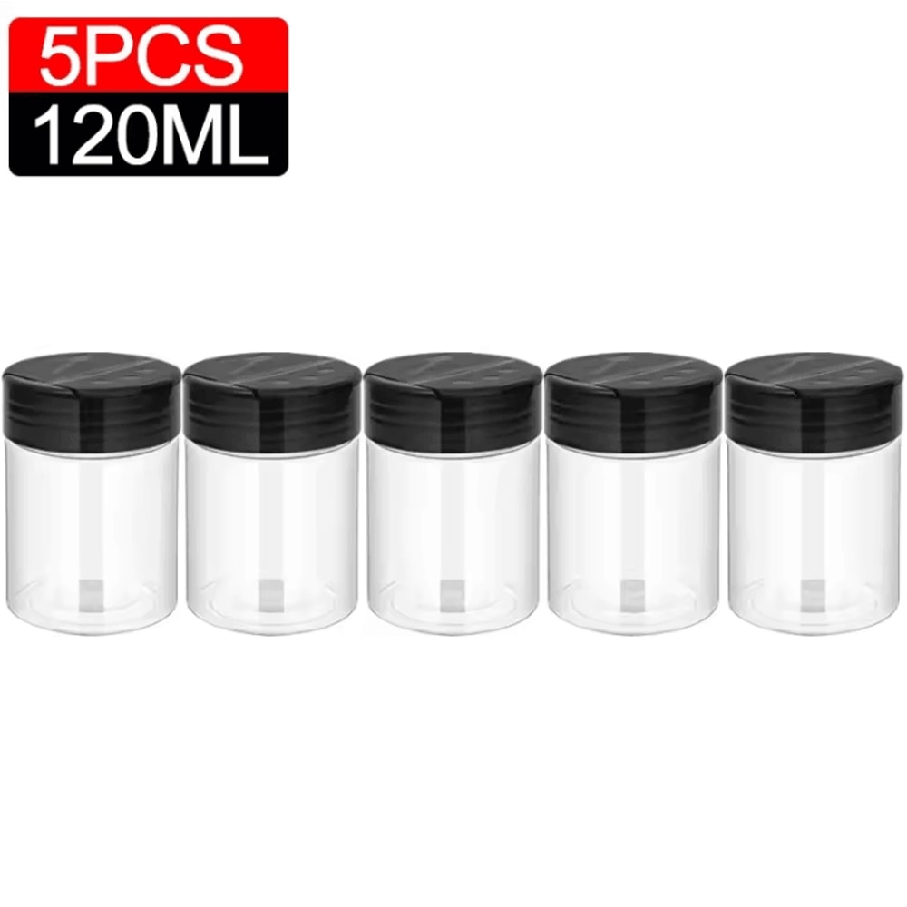 Clear Spice Bottles Set Plastic Seasoning Jars For Salt Pepper And BBQ Spices 12