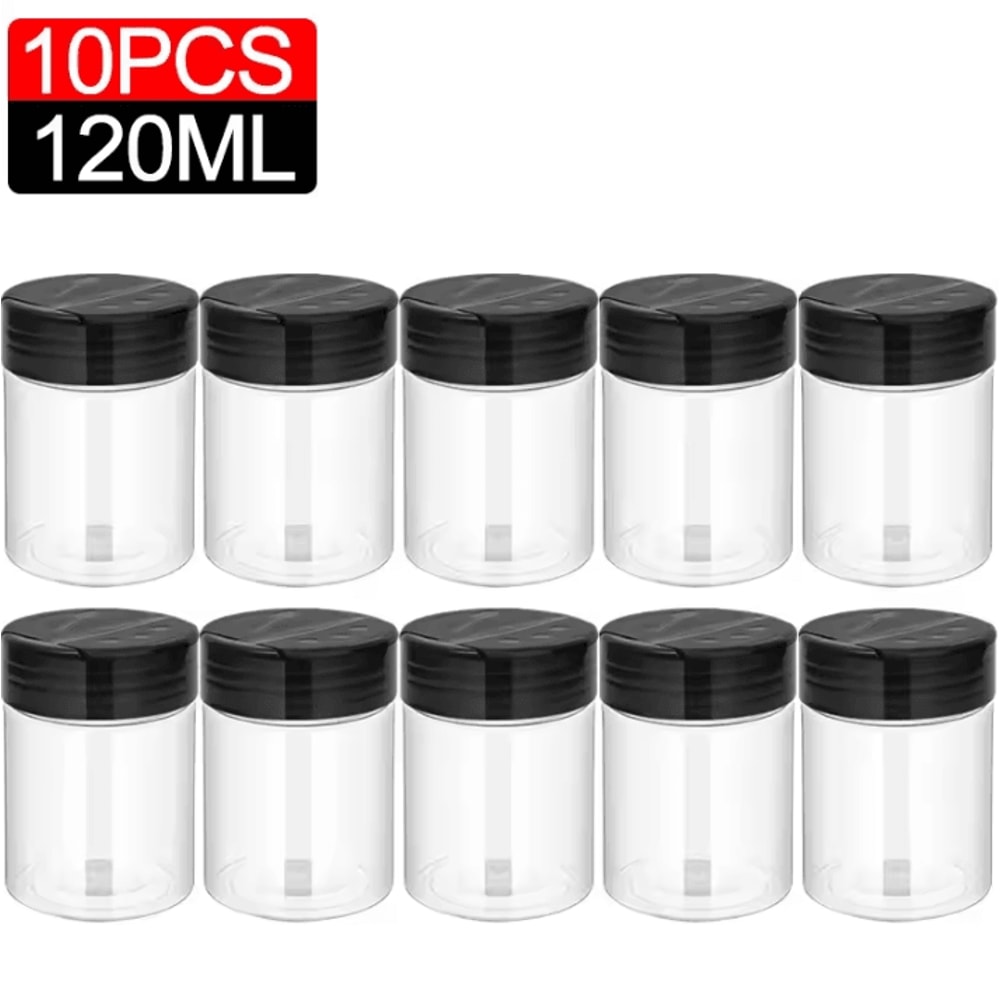 Clear Spice Bottles Set Plastic Seasoning Jars For Salt Pepper And BBQ Spices 13