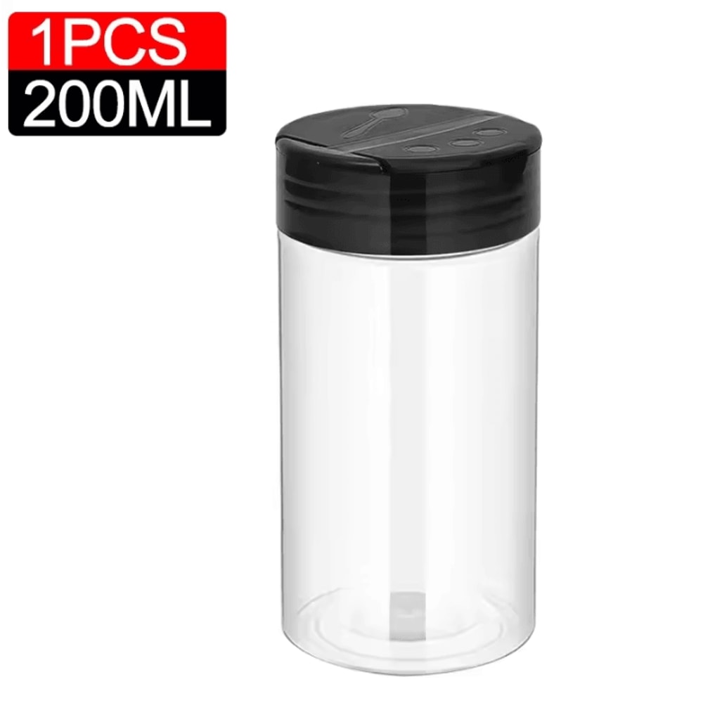 Clear Spice Bottles Set Plastic Seasoning Jars For Salt Pepper And BBQ Spices 14