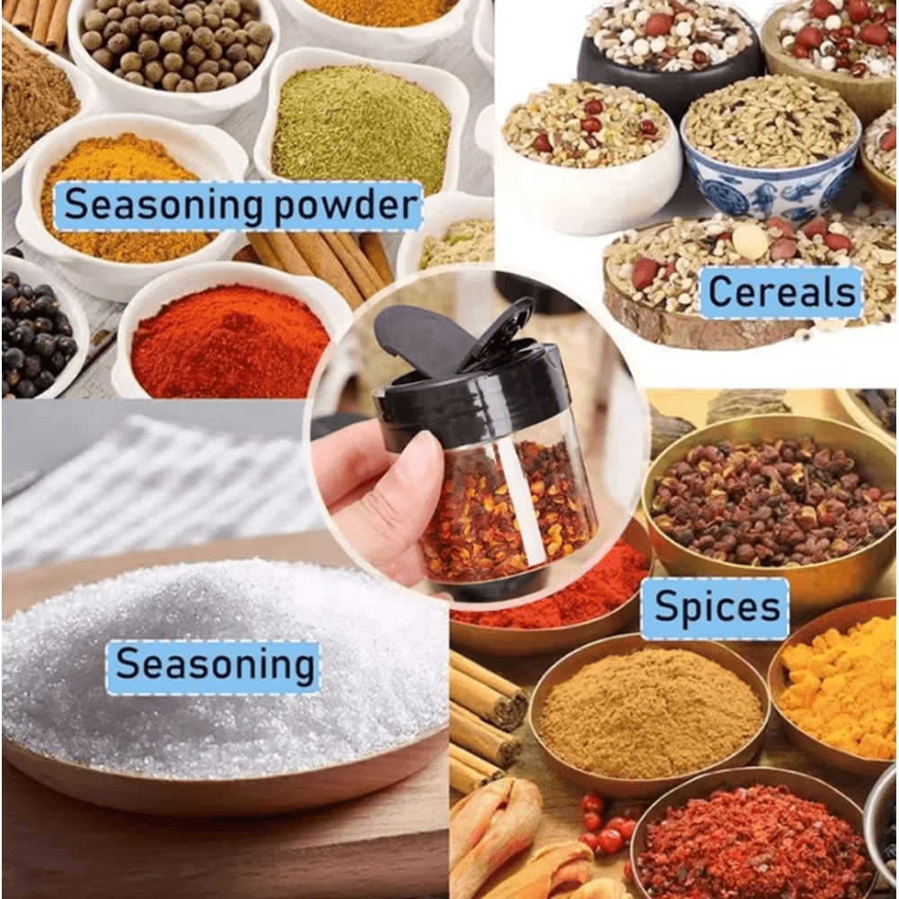 Clear Spice Bottles Set Plastic Seasoning Jars For Salt Pepper And BBQ Spices 3