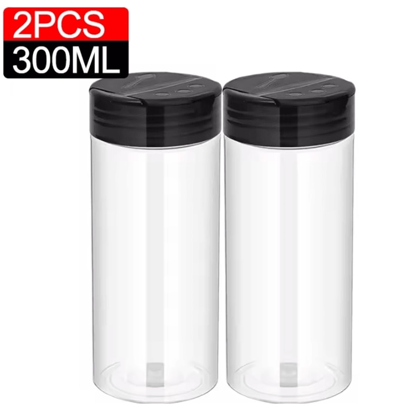 Clear Spice Bottles Set Plastic Seasoning Jars For Salt Pepper And BBQ Spices 23
