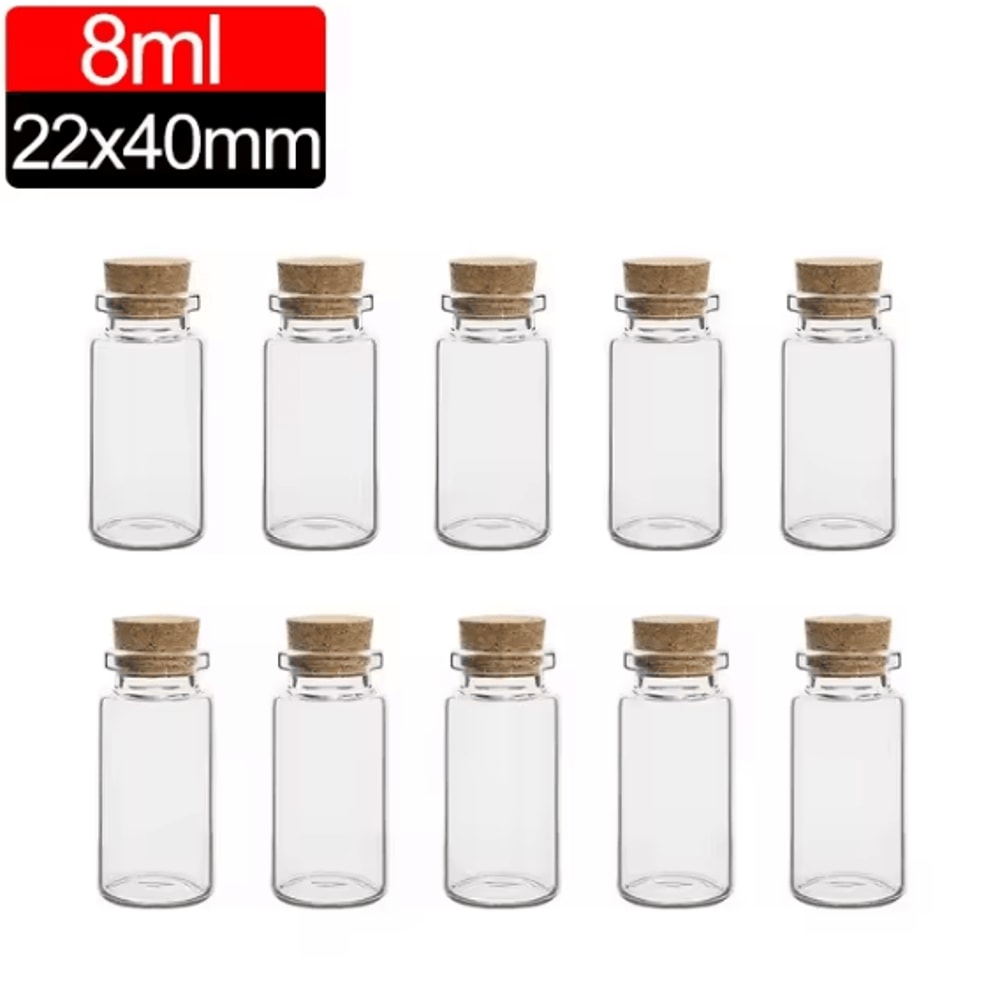 Mini Glass Bottles With Cork Stoppers DIY Decoration Vials For Crafts And Messages 9