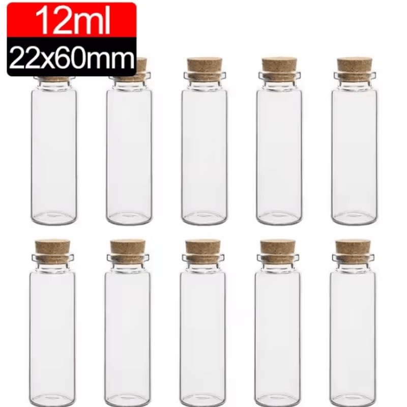 Mini Glass Bottles With Cork Stoppers DIY Decoration Vials For Crafts And Messages 11