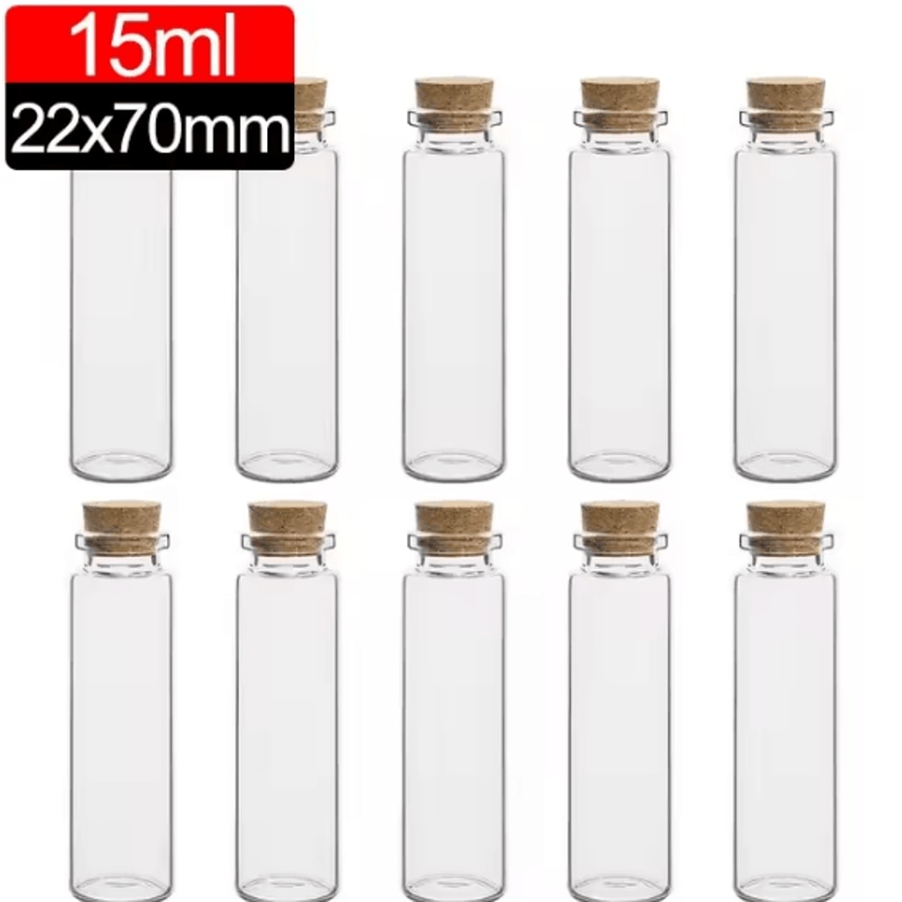 Mini Glass Bottles With Cork Stoppers DIY Decoration Vials For Crafts And Messages 12