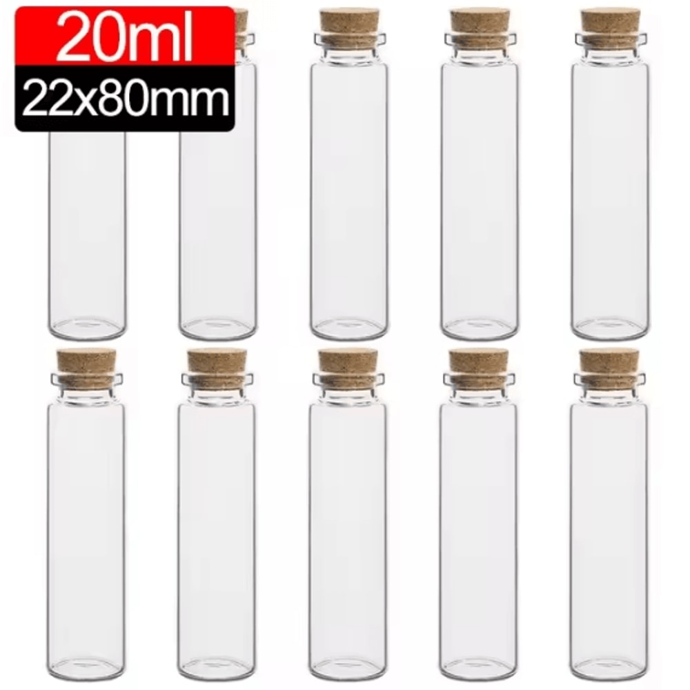 Mini Glass Bottles With Cork Stoppers DIY Decoration Vials For Crafts And Messages 13