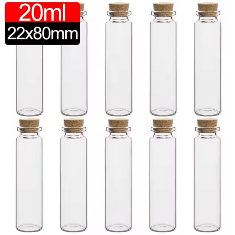 Mini Glass Bottles With Cork Stoppers DIY Decoration Vials For Crafts And Messages 13