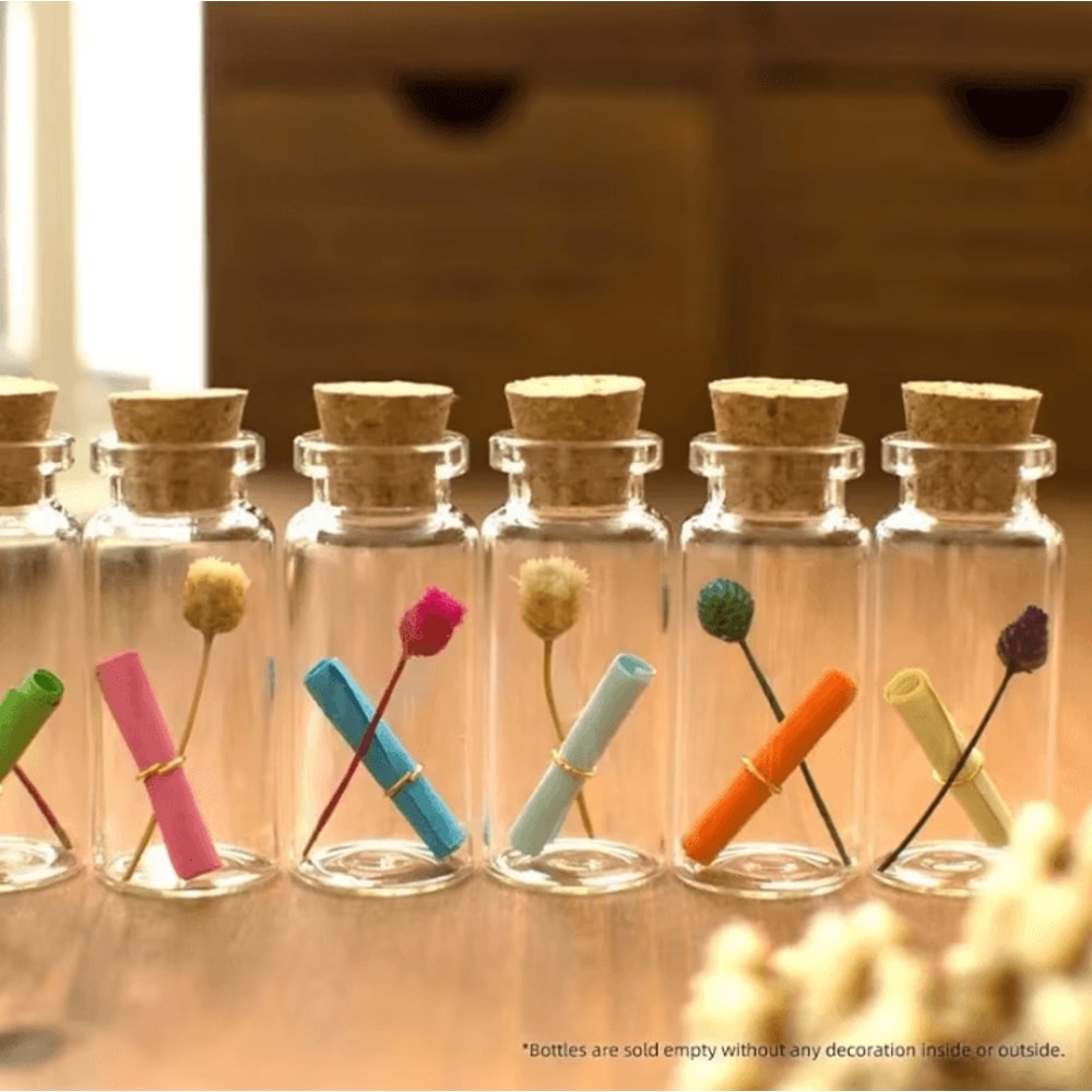 Mini Glass Bottles With Cork Stoppers DIY Decoration Vials For Crafts And Messages 3