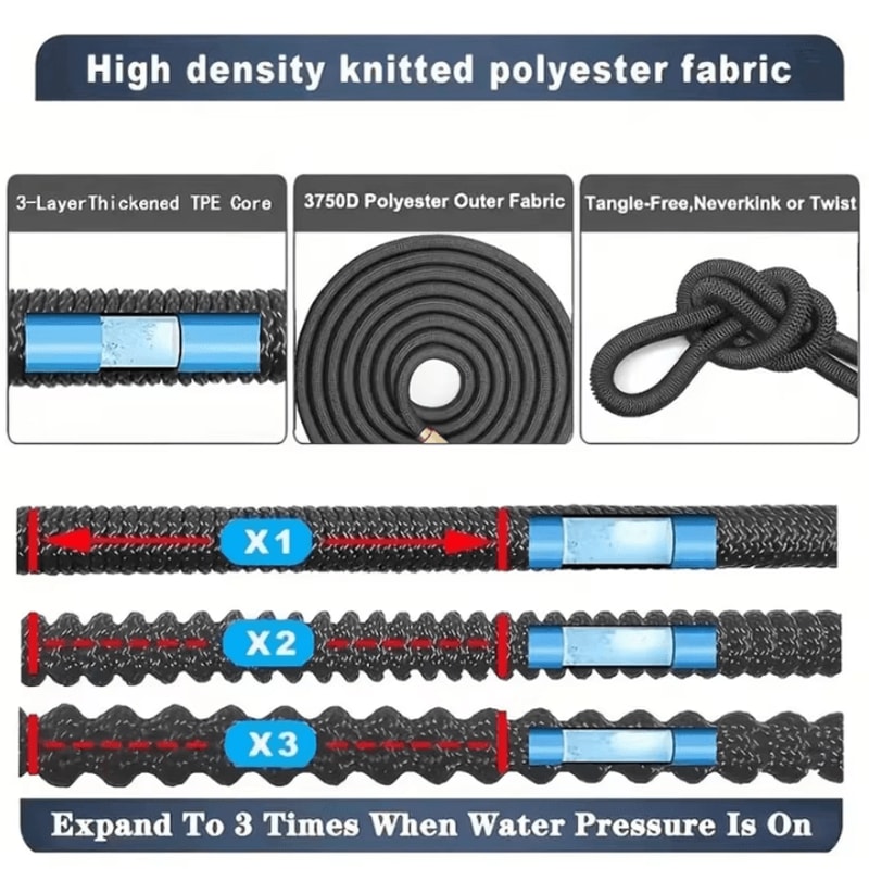 Best Selling Garden Watering Hose 12Inches Flexible Double Latex High Pressure Hose 3