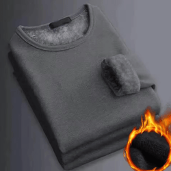 winter mens long-sleeved thermal undershirt – fleece bottom shirt for cold weather comfort