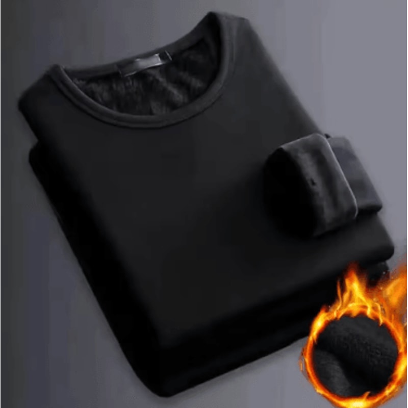 Winter Mens LongSleeved Thermal Undershirt Fleece Bottom Shirt For Cold Weather Comfort 1