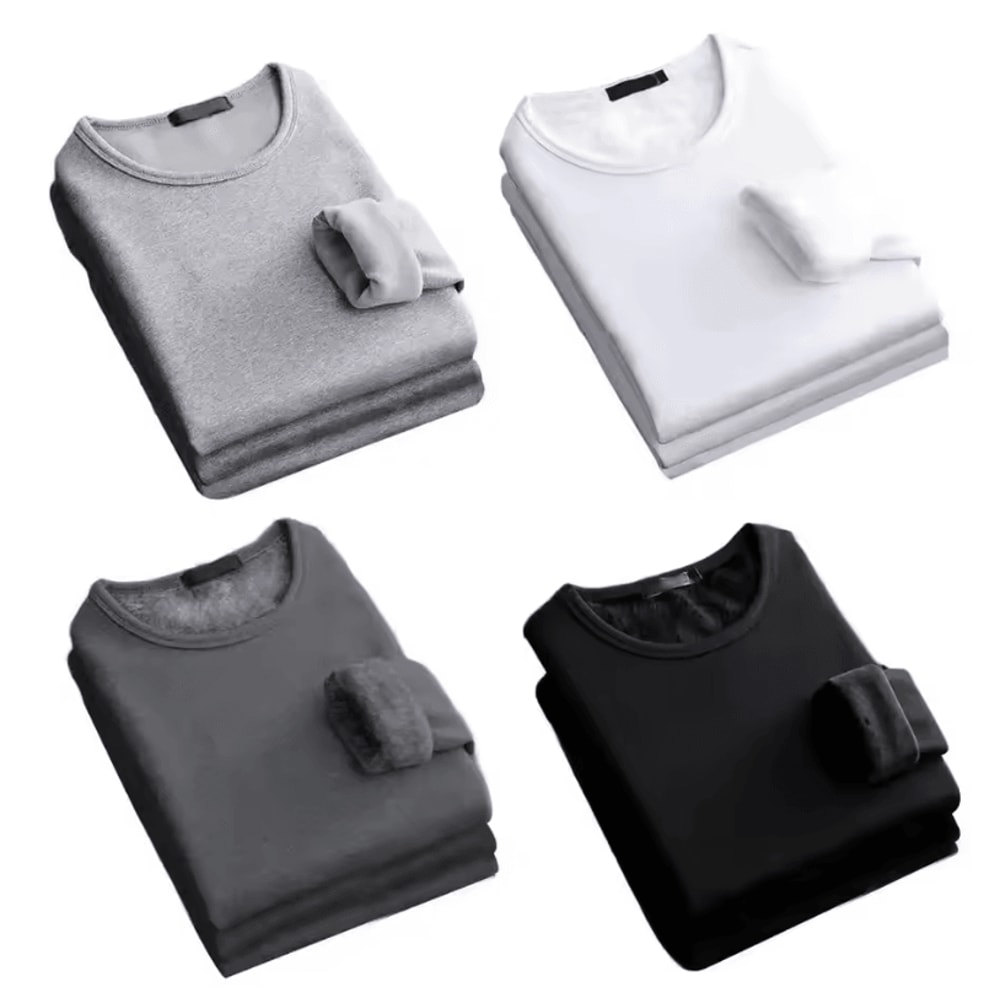 Winter Mens LongSleeved Thermal Undershirt Fleece Bottom Shirt For Cold Weather Comfort 3