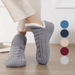 thermal mens slipper socks – winter warm cotton fuzzy non-slip home floor socks