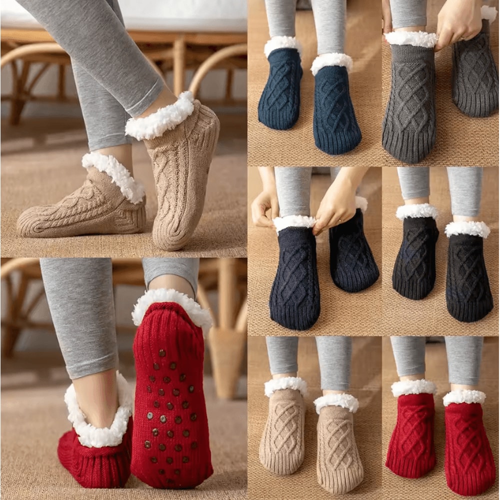 Thermal Mens Slipper Socks Winter Warm Cotton Fuzzy NonSlip Home Floor Socks 1