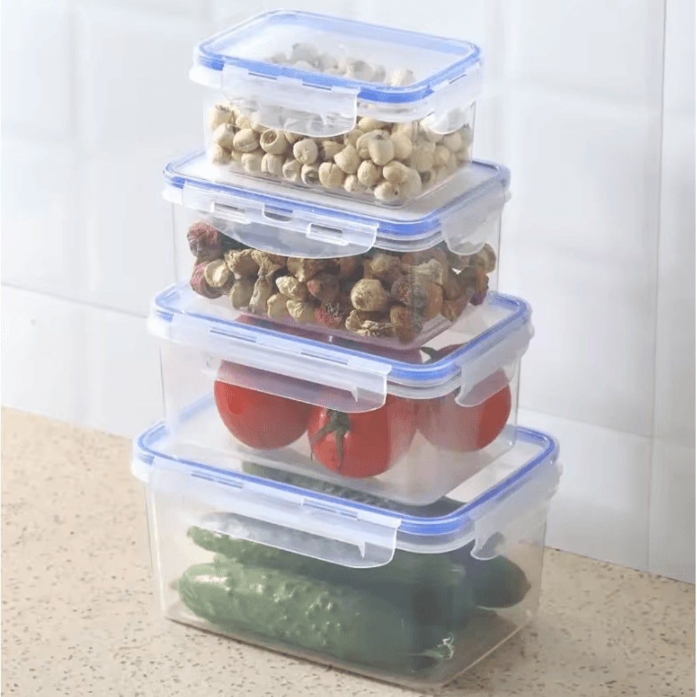 Sealed Refrigerator Storage Box With Lid Plastic Crisper And MicrowaveSafe Lunch Box 0