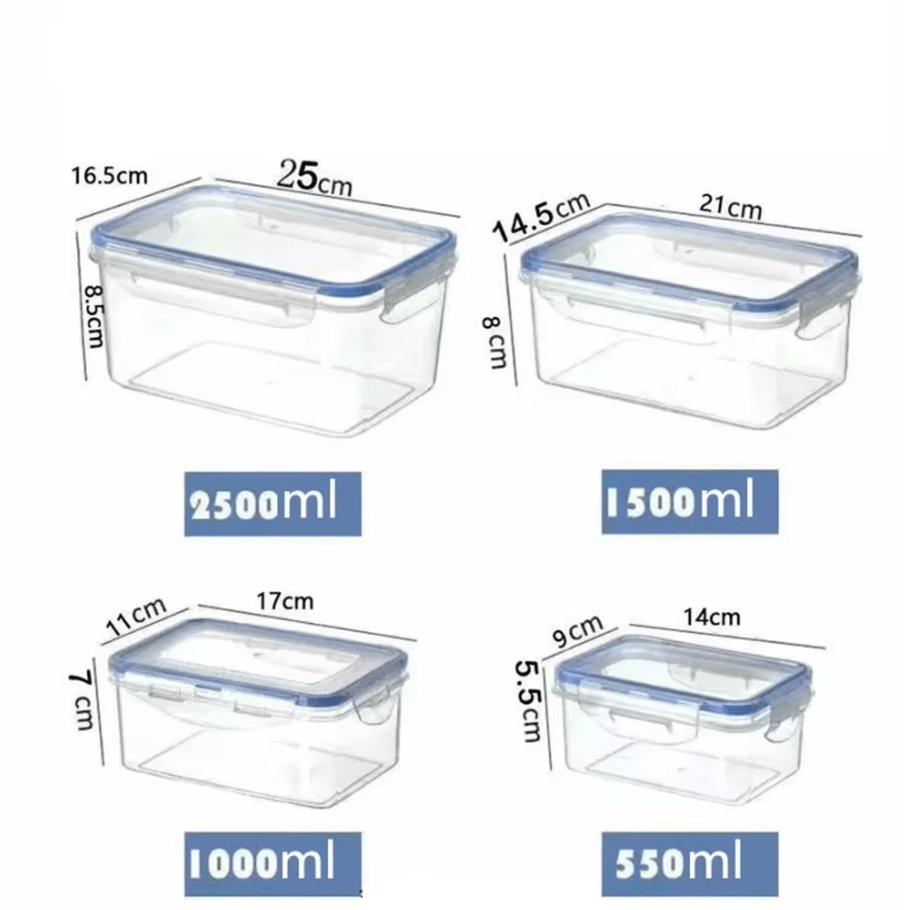 Sealed Refrigerator Storage Box With Lid Plastic Crisper And MicrowaveSafe Lunch Box 6