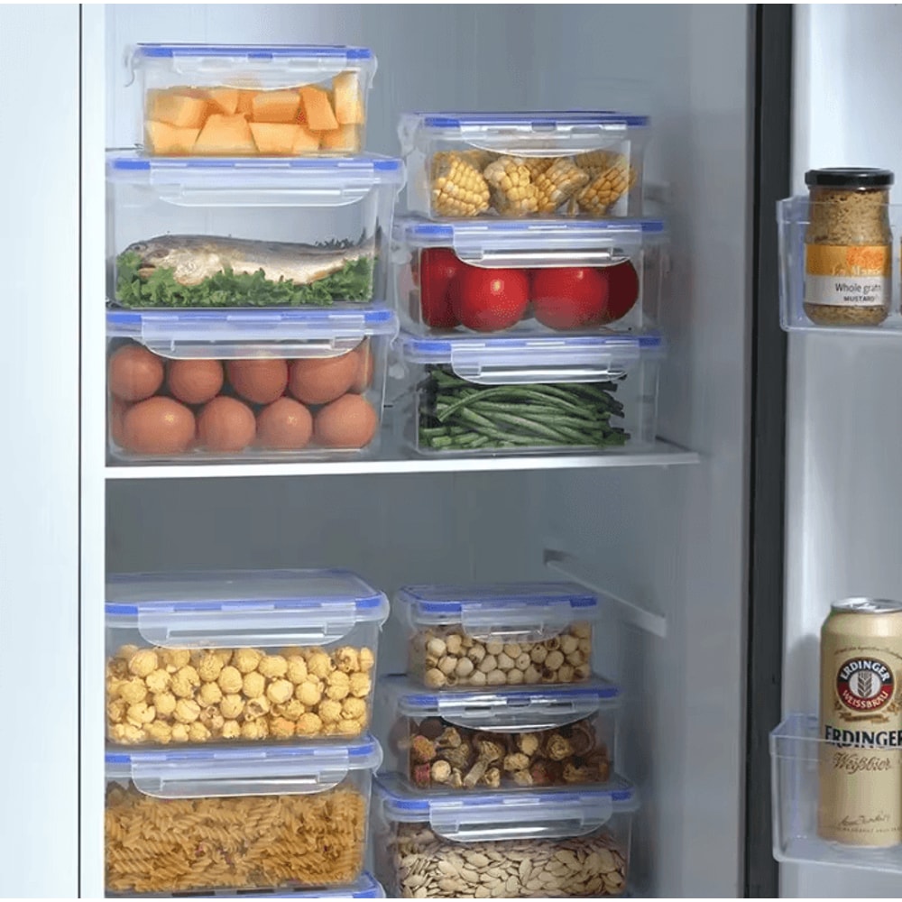 Sealed Rectangular Food Storage Box Stackable Crisper Container And Microwave Lunch Box 2