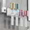 Toothbrush Holder With Squeezer PerforationFree Bathroom Shelf And Mouthwash Cup Organizer 2