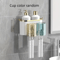 Toothbrush Holder With Squeezer PerforationFree Bathroom Shelf And Mouthwash Cup Organizer 4