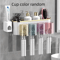 Toothbrush Holder With Squeezer PerforationFree Bathroom Shelf And Mouthwash Cup Organizer 9