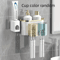 Toothbrush Holder With Squeezer PerforationFree Bathroom Shelf And Mouthwash Cup Organizer 7
