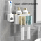 Toothbrush Holder With Squeezer PerforationFree Bathroom Shelf And Mouthwash Cup Organizer 7