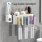 Toothbrush Holder With Squeezer PerforationFree Bathroom Shelf And Mouthwash Cup Organizer 8
