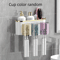 Toothbrush Holder With Squeezer PerforationFree Bathroom Shelf And Mouthwash Cup Organizer 5