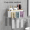 Toothbrush Holder With Squeezer PerforationFree Bathroom Shelf And Mouthwash Cup Organizer 5