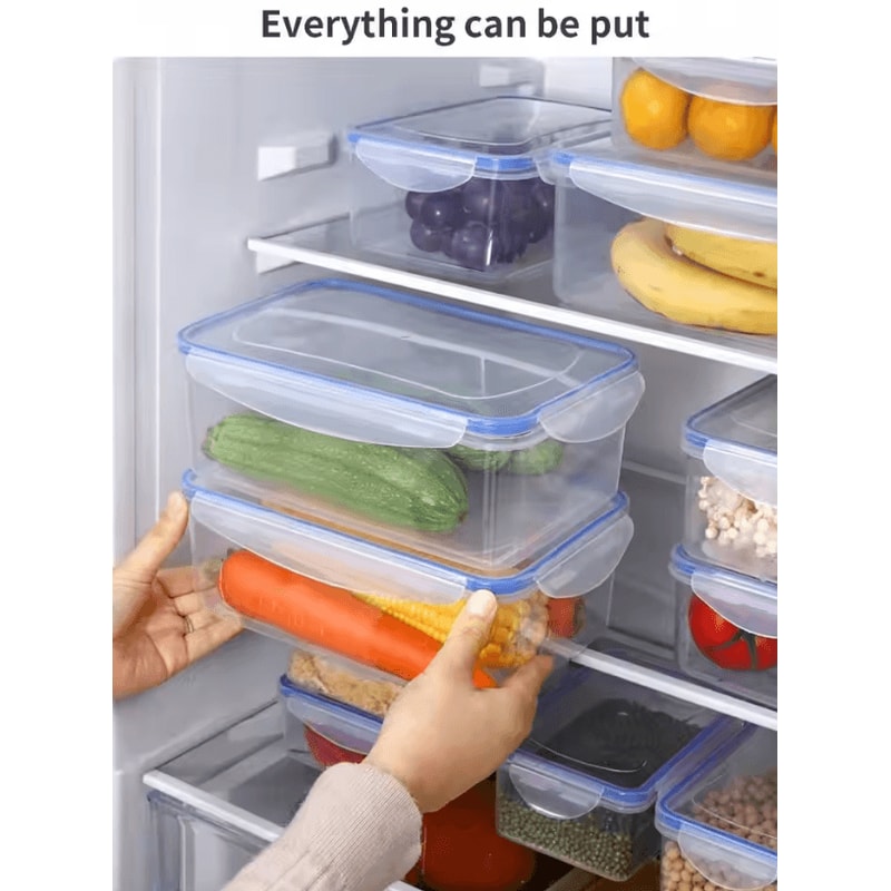 Sealed Rectangular Refrigerator Storage Box With Lid Practical Crisper And Microwave Lunch Contain 2