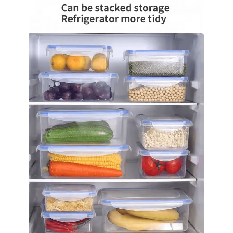 Sealed Rectangular Refrigerator Storage Box With Lid Practical Crisper And Microwave Lunch Contain 3