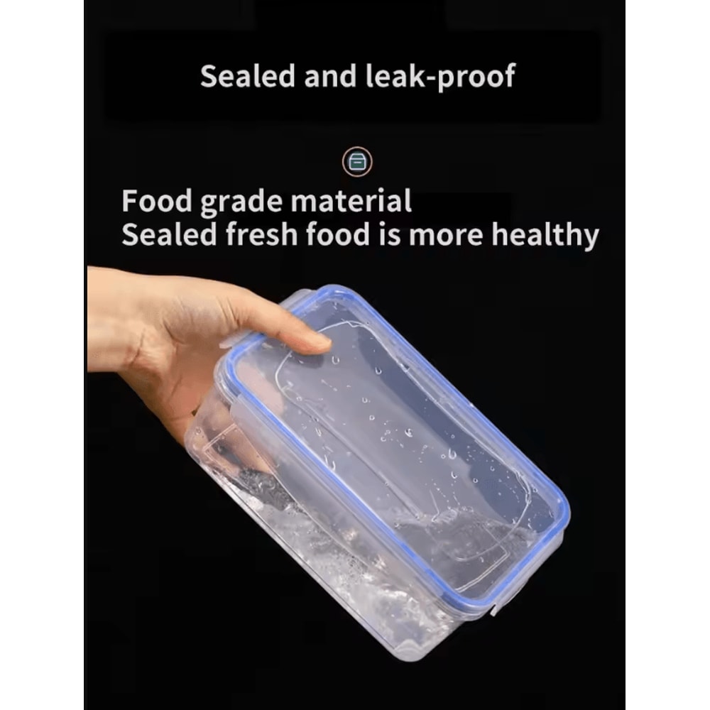 Sealed Rectangular Refrigerator Storage Box With Lid Practical Crisper And Microwave Lunch Contain 1