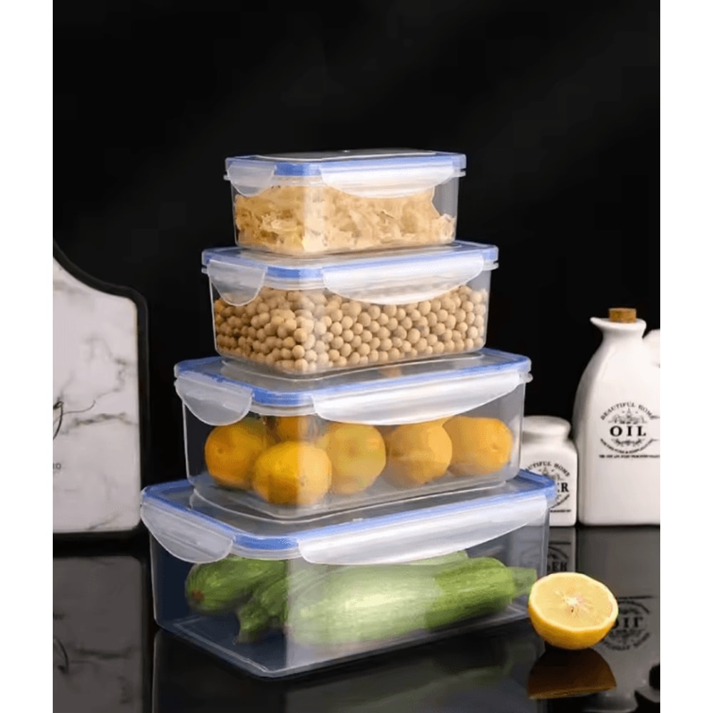 Sealed Rectangular Refrigerator Storage Box With Lid Practical Crisper And Microwave Lunch Contain 0