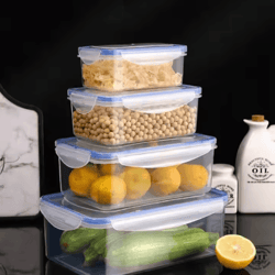 sealed rectangular refrigerator storage box with lid – practical crisper and microwave lunch container