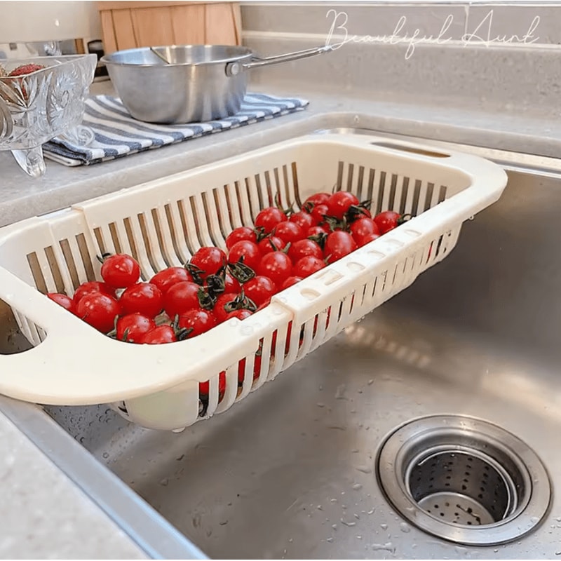 Retractable Sink Storage Rack Drain Basket Fruit Basin And Kitchen Organizer 1