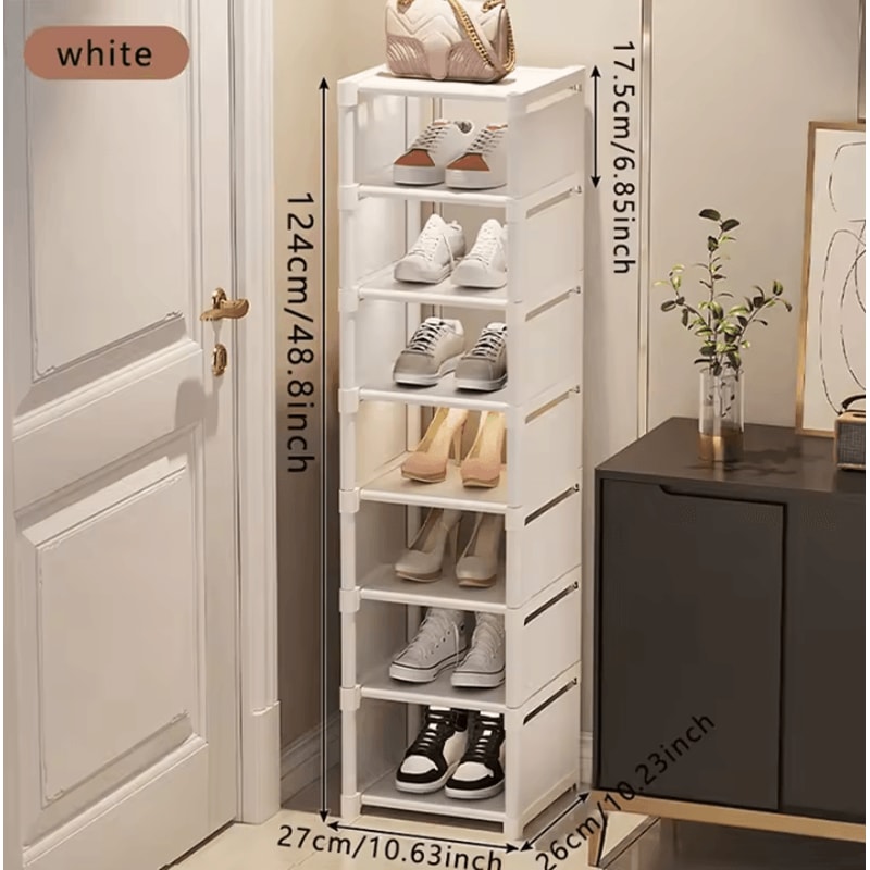 Small Shoe Rack Narrow Shoe Cabinet Storage For Home Rental And Entryway 9