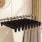 5pcs Home Frosted Plastic Trouser Rack Strong Seamless Clip Hangers For Drying Clothes 0
