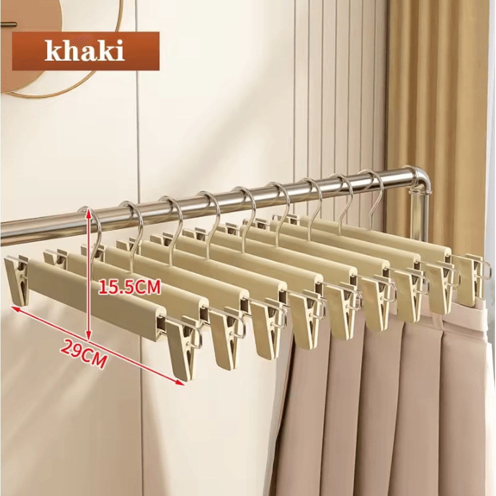 5pcs Home Frosted Plastic Trouser Rack Strong Seamless Clip Hangers For Drying Clothes 6