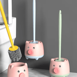 cute piglet toilet brush set – wall-hanging no-dead-corner cleaning magic