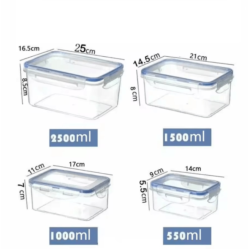 Sealed Rectangular Refrigerator Storage Box With Lid Practical Kitchen And Lunch Storage Solution 6